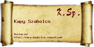 Kapy Szabolcs névjegykártya
